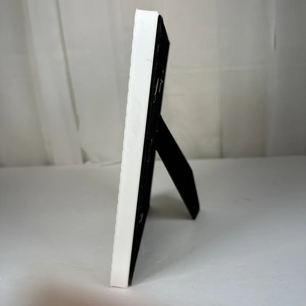 White Black Wheat Picture Frame 4x6 Photo 8.5x6.5 Frame Easel/Hang Shabby Chic